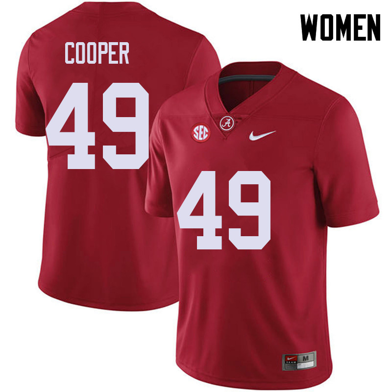 Alabama Crimson Tide Women's William Cooper #49 Red NCAA Nike Authentic Stitched 2018 College Football Jersey SP16F26PK